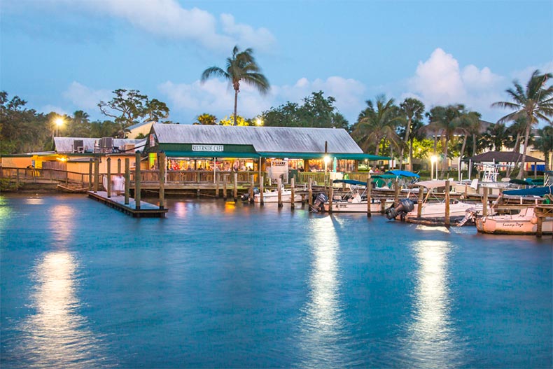 Restaurants on the shores of the Atlantic Ocean in Vero Beach, Florida
