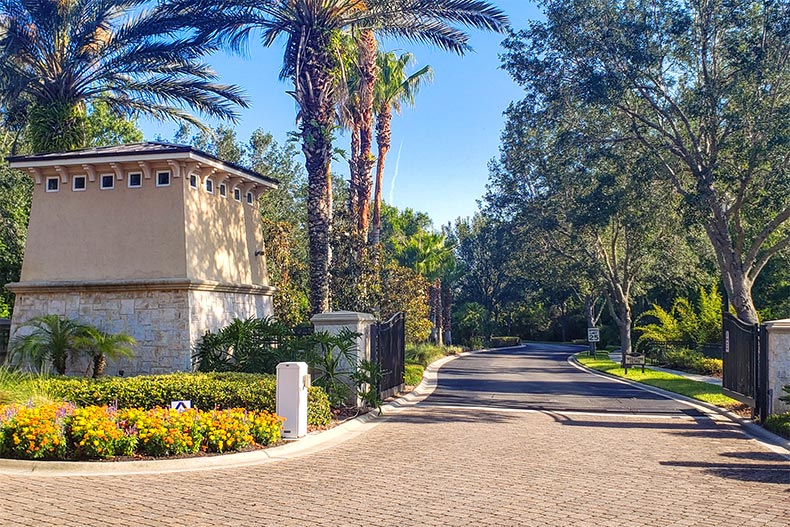 The entrance gate to Villages of Seloy in Saint Augustine, Florida