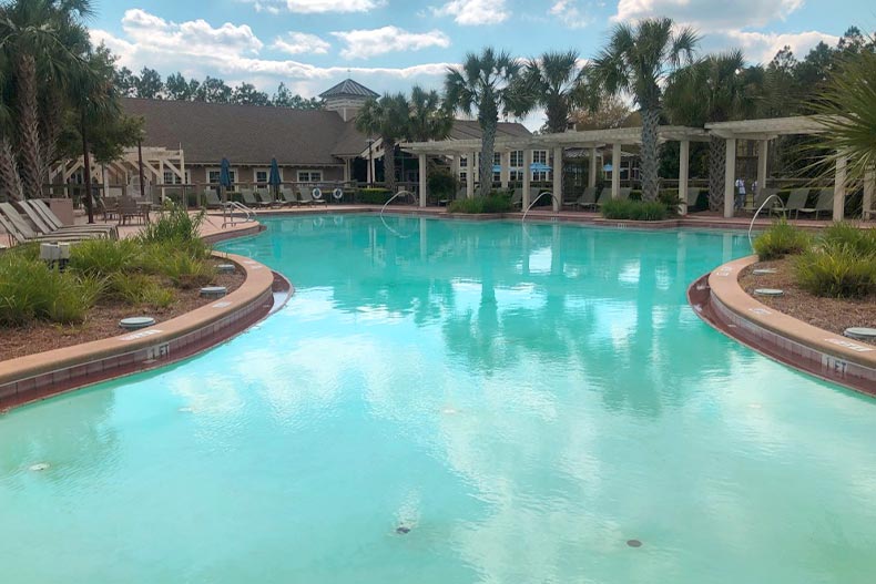Photo of the outdoor pool at the clubhouse at Watersound Origins in Watersound, Florida
