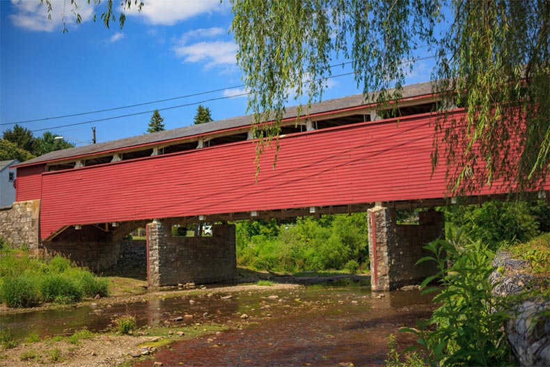 The Wehr Covered Bridge in South Whitehall Township, Pennsylvania