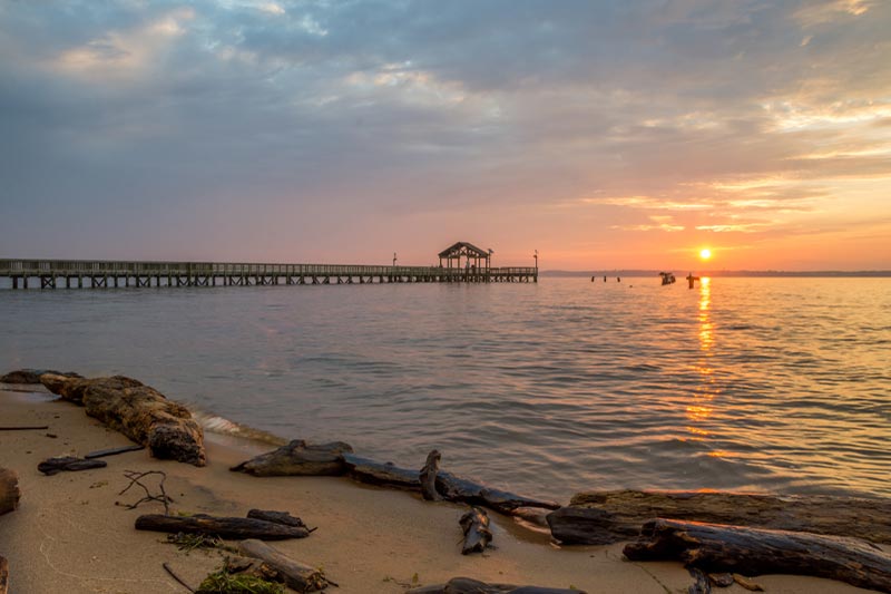 Sunrise over the Belmont Bay in Woodbridge, VA.