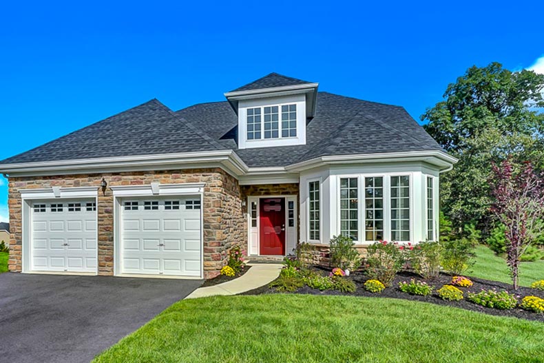 Exterior view of a model home at Woods Landing in Mays Landing, New Jersey