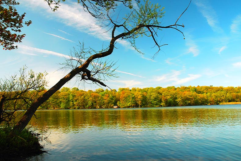 A lake in Franklin D. Roosevelt State Park in Yorktown Heights, New York
